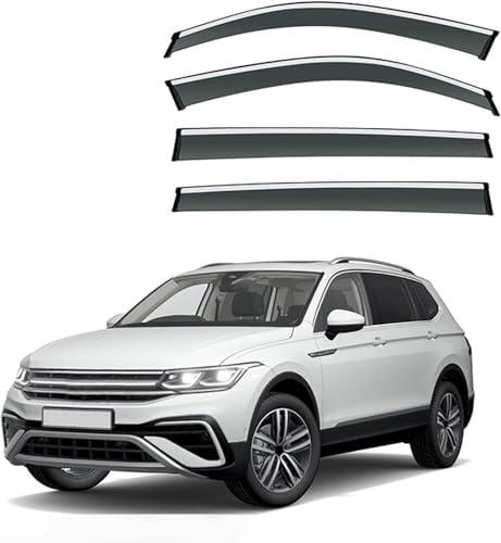 FengXH Windabweiser 4 Stück für VW Tiguan Allspace(7seat) MK2 2017-2020 2021 2022 2023 - Rauchgrau, Regen- & Windschutz, leise
