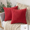 MIULEE 2er Set Kissenbezüge Kord Kissenhülle Dekorative Kissenbezug Sofakissen Couchkissen Dekokissen Zierkissenbezug Deko Kissenhülle mit Verstecktem Reißverschluss 45x45 cm Rot