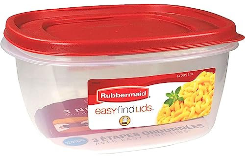 Rubbermaid 2049369 Frischhaltedosen Vorratsbehälter für 14 Tassen mit rotem Racer-Deckel