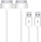 30-Pin USB Data Sync Charging Cable Charger Lead 1 Metre Extra Long For Apple iPhone 4 4S 3G 3GS Apple iPad 1st 2nd 3rd Gen iPod 5th Gen classic nano 1st 2nd 3rd 4th 5th 6th Gen Touch (2 Pack)