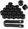 Radschraubenkappen, 20 stück 21mm Radmutterkappen Radmuttern Abdeckung Auto Rad Hub Schraube Schutz Abdeckkappe Kunststoff Nut Radmuttern Radbolzen Kappen Covers Bolt Radkappen Reifen (Schwarz)