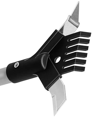 FairFox Fugenkratzer 3-in-1 mit Teleskogriff I Umweltfreundlich: Kunststoff zu 100% recycled I Unkrautstecher entfernt zuverlässig Unkraut vom Gehweg I Fugenreiniger mit Stiel aus Aluminium
