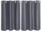 PiccoCasa 2er Set Gardine für Küche Polyester Scheibengardine Kurzgardine Blickdicht Kleine Gardine Grau 90H x 107B cm