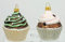 condecoro Cupcake Christbaumschmuck 2er Set - Weihnachten - Mundgeblasenes Glas - Christbaumkugel