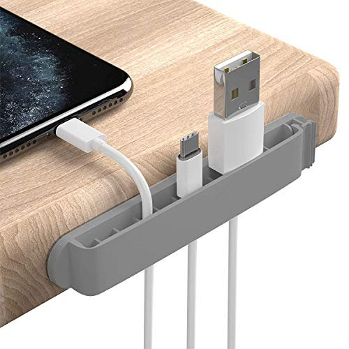 PZOZ 3 Pack Cable Clips Management Organiser Cord Holder Self Adhesive Desk Wire Tidy for Phone Charging Cable Home Office (Gray)