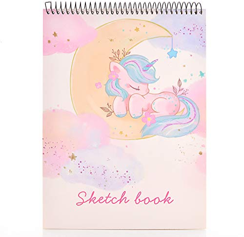 MEMX Skizzenbuch für Kinder, A4 Malblock, 21 x 29 cm, 100 Seiten (110 g/m²), Spiralgebundener Zeichenblock, Säurefreies Skizzenblock, Beste Geschenk für Jungen und Mädchen zum Malen Zeichenbuch, Weiß