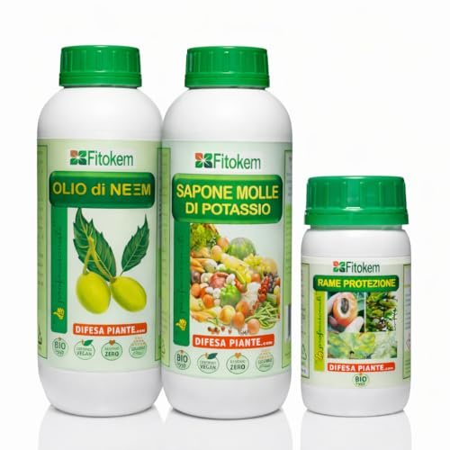 Olio di Neem 1lt + Sapone molle di potassio 1lt + Rame protezione 250ml - SUPER KIT
