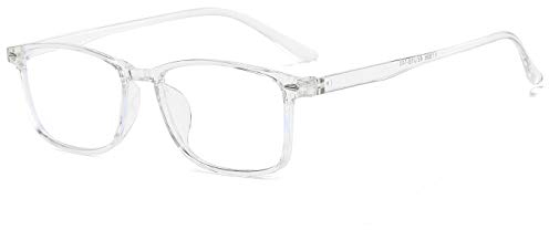 Suertree Blaulichtfilter Distanz Brille Leichte Kurzsichtige Brille Mode Myopia Brillen für Damen Herren Clear -6.0 Dioptrien