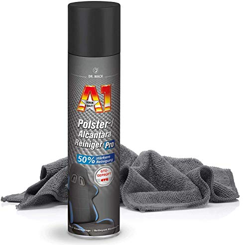 detailmate Dr. Wack Innenreinigung - Polster- und Alcantarareinigungsset: Dr. Wack A1 Polster-/ Alcantarareiniger Pro 400ml Sprühflasche Premium Mikrofasertuch 40x40cm, 320GSM