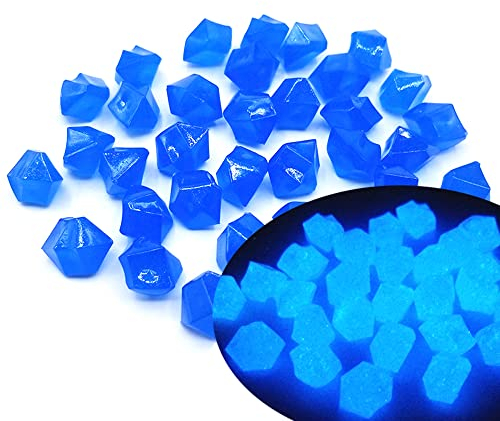 300 Stück Leuchtsteine Deko Aquarium Steine Leuchtende Kies Dekosteine Natur Gartendeko Deko Steine für Garten Terrarium Gehwege Blumenbeet Terrasse Beete Rasen Kinderzimmer Dekor Pflanzen,Dunkelblau