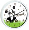 CreaDesign, Wanduhr Kinder personalisiert mit Name, Motiv Panda Bär, Rahmen Wanduhr weiß, Ø 19,5 cm