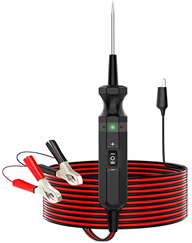 KAISAL Stromprüfer 6-24V DC Prüflampe KFZ Polaritätstester Durchgangsprüfer Auto Power Circuit Probe Tester mit 13ft Lange Kabel