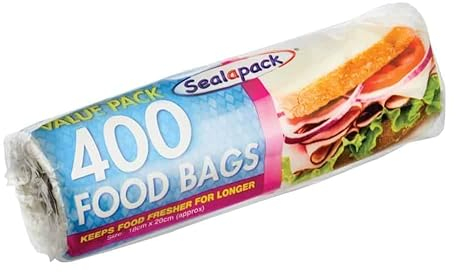 Sealapack 400 Food Bags Clear Plastic Storage Sandwich Bags for All Types of Food Preservations (Pack of 1)