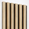 KLEMP Wandpaneele – Lamellenleisten aus MDF auf Filz 275 x 30 cm, Wandverkleidung zur Montage mit Kleber oder Klebeband auf schwarzem Untergrund 6er-set Sonoma Eiche