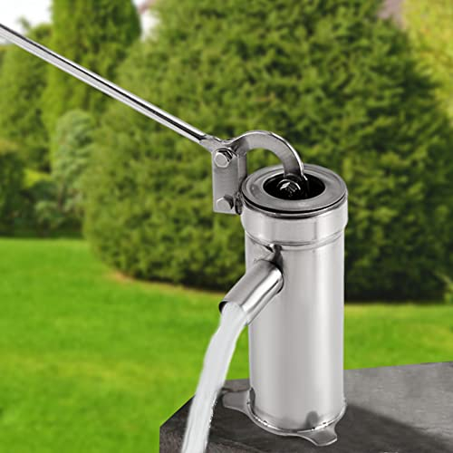 Wasserhandpumpe Handpumpe Wasser Brunnen Handwasserpumpe Manuell Handkurbel-Wasserpumpe aus Edelstahl Geeignet für Grundwasser bis zu 10 m Tiefe