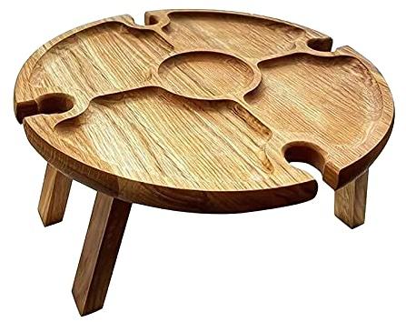 ACCROL Klappbarer Picknicktisch Für Den Außenbereich, Tragbar Aus Holz, Picknick Tisch, Mini Klapptisch, Für Outdoor Garten Draußen Picknick Camping Reisen Strand Biertisch