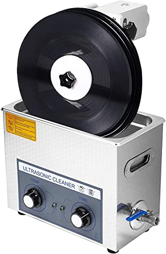 6L Ultraschall-Schallplattenreiniger, 4 Stück einmalig, automatisch rotierende doppelseitige LP-Reinigung, 0-30-Minuten-Timing, Schallplatten-Reinigungssystem zur professionellen Reinigung und Wiede