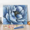 Malen nach Zahlen für Erwachsene und Kinder-Blühende Blumen, Anfänger DIY blaue Blume Muster Ölgemälde auf Leinwand Wanddekoration mit Pinseln Acryl-Pigment für Home Living Room Decor 40x50cm