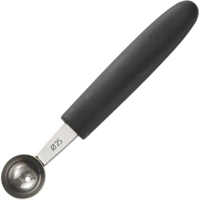 QOKLIYUI Paletta per scavino melone multifunzionale per vari frutti Paletta per frutta scavino melone in acciaio inossidabile robusta e durevole, Rotondo da 25 mm