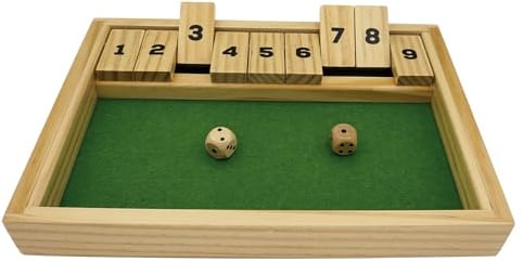 Wilson jeux - Shut The Box – Der große Klassiker der Würfelspiele – Hergestellt aus FSC-Holz – erzielen Sie die wenigsten Punkte nach den 10 Spielen, um zu gewinnen – 1 bis 4 Spieler – ab 6 Jahren