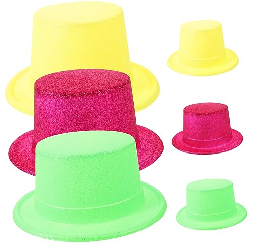 ABOOFAN 6st Kleidung Partyhüte Geburtstagshut Fedora-kappe Fedorakappe Hut-stirnband Funkelnde Hüte Trilby Hut Kostüm Trilby-hut-kostüm Cosplay Hut Outfits Zylinder
