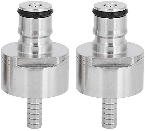 Karbonisierungskappen aus Edelstahl mit 5/16 Zoll Widerhaken, Kugelverschluss für Softdrink-PET-Flaschen, ideal für selbstgebrautes Soda und Bier, langlebiger Adapter für Kohlensäure und Dosierung, 2
