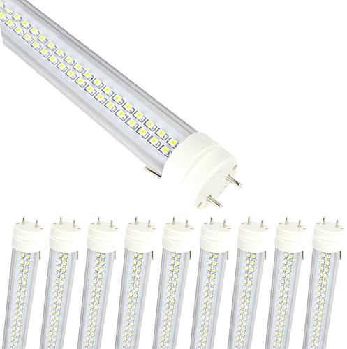 aiwooping, 2FT 20W T8 LED-rör, högt PF flimmerfritt, G13-gränssnitt, industriell belysning ersätter för fluorescerande rör, paket med 6 (kallvit 6 000 K, 2 fot 20 W genomskinligt skydd)