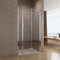 AQUABATOS 114-118 x 195 cm Faltbare Duschtür in Nische Nischentür Dusche Nischenfalttür Falttür mit Festteil rahmenlos Duschwand Glas Duschkabine Eckregalen Duschablagen 6 mm ESG Nano Echtglas klar