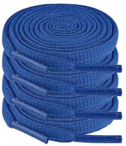 JETOP 2 Paar Premium Schnürsenkel blau, Reißfest Schuhbänder dunkelblau [6 mm breit ], Schnürsenkel 100cm Flach, Ersatz Shoelaces für Laufschuhe Turnschuhe Sneakers Sportschuhe