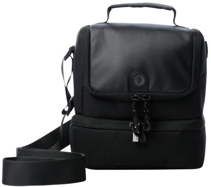 TOTTO - Bolsa Térmica Porta Alimentos 6 L, Modelo Quipi, Bolsa Comida Trabajo, Bolsillo Auxiliar, Asa de Mano, Correa Ajustable, Pasador para Ruedas, Fácil de Limpiar, Color Negro