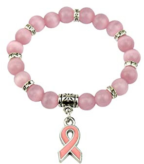 Octobre Rose 2024 Accessoires Bracelet Octobre Rose Bracelet Perle Ronde Ruban Rose Cancer du Sein Accessoires Elegant Lutte Contre Le Cancer en Rose Ruban Rose Bracelet Cadeau Rose Bracelet