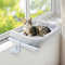 GUUSII HOME Amaca per Gatti da Finestra Cuccia Gatto Morbida da Interno Letto Regolabile Cucce Trespolo Facile da Montare e Spostare per Comodino Robusta 55 * 38cm Sostenere Fino a 18kg(Grigio,S)