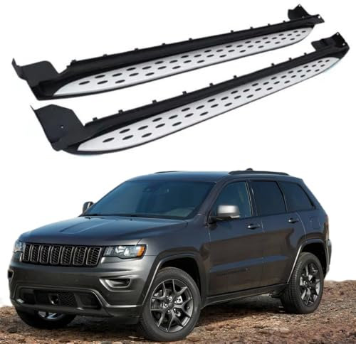 TINIANHHCT Lot de 2 marchepieds pour Jeep Grand Cherokee 2011-2021 - Marchepieds latéraux noirs (avec supports)