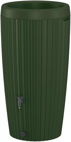 Regenwassertank 240 L Regentonne Wasserbehälter in 3 Farben mit Wasserhahn Set (240L Grün)