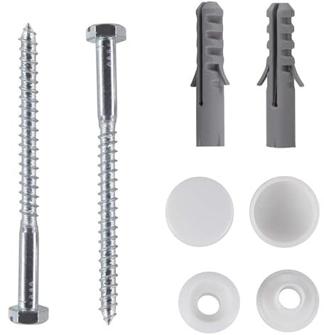 Kit de fixation universel pour WC - Boulons d'ancrage pour bidet - Kit de fixation au sol pour lunette de toilette - Pièces de rechange pour salle de bain - Entretien professionnel à domicile (1)