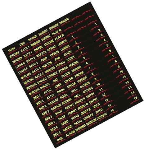 Pruojhw Étiquettes Pour Tableau Électrique,Étiquettes Imperméables Pour Interrupteurs Et Tableaux - Autocollants Colorés Pour Électriciens - Chambre, Jardin, Abri, Cave, Allée