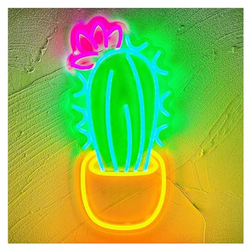 Hängende Kunst-Leuchtreklamen Kaktus-Neonschilder Licht USB-betrieben Für Schlafzimmer Männerhöhle Gaming-Zimmer Wohnzimmer Bar Geschäft Club Zuhause Wanddekoration(21cmx42cm)