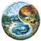 BYHEARTOHOME Wooden Puzzles for Adults - 300 Pieces Yinyang Glacial Forest Puzzle - Unique Shapes Wooden Jigsaw Puzzles for Adults - Eco-Friendly Home Office Decor (L-13.4 * 13.4in)