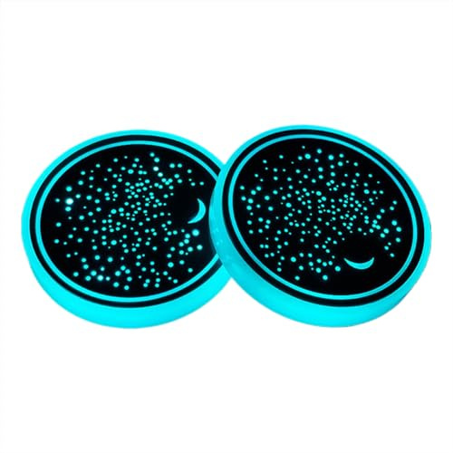 Car LED Cup Coasters - Colorful 2PCS USB Rechargeable Light Up Cup Holder, Car Interior Anti-Slip Glowing Drink Holders for Vehicle Decor, Gift for Friends, Family, Home, Office, Mother’s Day