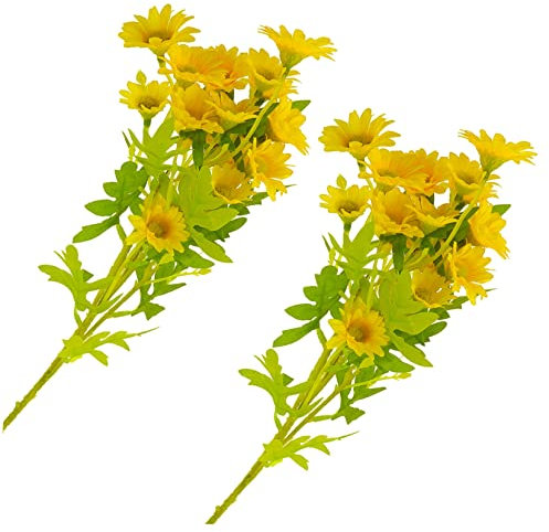 6 piezas de crisantemo artificial for decoración de mesa de comedor, plantas verdes, decoración de mesa de boda, flores silvestres de imitación de seda, púas de flores de seda, margaritas artificiales