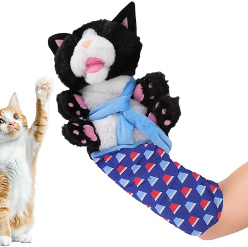 Generico Guanto Lotta Gatto, Puppet Wrestler di Burattino a Mano Gatto, Cat Wrestling Puppet, Guanto per Gatti, Giocattoli Interattivi a Forma di Pupazzo, Pupazzi di Peluche per Gatti