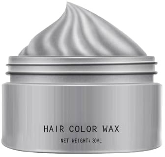 Temporäres Haarfarbwachs – Silbergrau Haarfarbe | Waschbare Frisiercreme-Tönung | Instant Coloriage Clay, Natürliches Styling Gel für Männer, Frauen, Alter, Verwendung