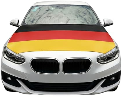 Deutschland Flagge Auto, Motorhauben Fahne deutsche, Fußball Auto Motorhaube Überzieher Flagge mit Gummiband - Schwarz-Rot-Gold Fanartikel für WM 2026, Nationalflagge Fahrzeug Deko