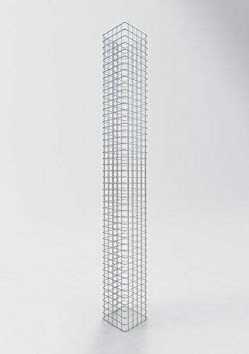 GABIONA - Gabionensäule - HxBxT: 230x27x27 cm - Maschenweite 5 x 5 cm - Eckige Gabione mit Spiralverschluss ist wetterfest