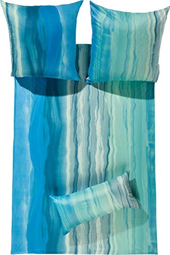 Estella Bettwäsche Nika Interlock-Jersey türkis Größe 1x 135x200 cm + 1x 80x80 cm