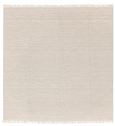 RugVista Melange Kurzflor Teppich, 200 x 200 cm, Quadratisch, Moderner Kelim, Wolle, für Flur, Schlafzimmer, Küche, Wohnzimmer, Sand, Beige