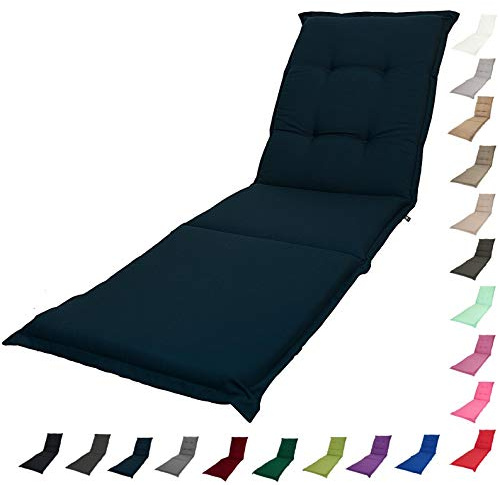 KOPU® Auflage Gartenliege Prisma Navy | Liegenauflagen für Gartenmöbel | Blau Liegen Kissen 195 x 60 cm | 19 einfache Farben | Robuster Schaumstoff für zusätzlichen Komfort