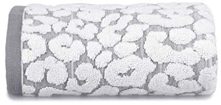 Allure Leopard Hand Towel, 100% Cotton, Luxury Jacquard Print, Soft & Absorbent, 50cm x 90cm (Monochrome)