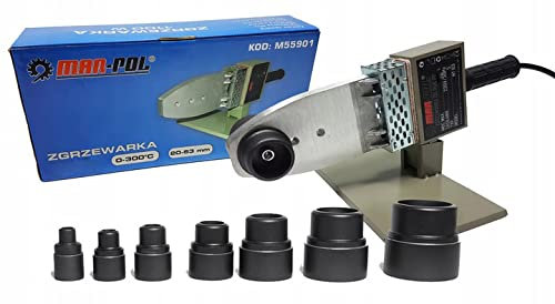 MAR-POL Zgrzewarka do rur PCV 1100W Polifusore saldatore 1100W salda tubi polipropilene PVC 7 matrici + accessori