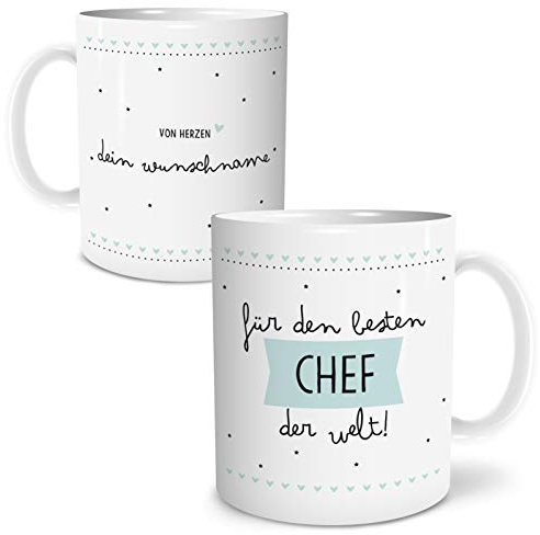 OWLBOOK® Boss Chef Personalisierte Tasse Mit Spruch - Bester Chef Geschenk Zum Geburtstag - Keramik 300 ml